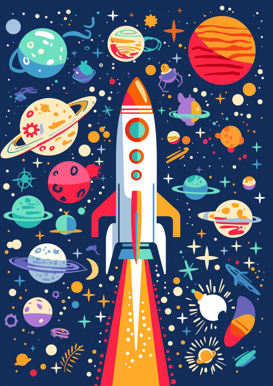 Rocket 001 original repeating artwork