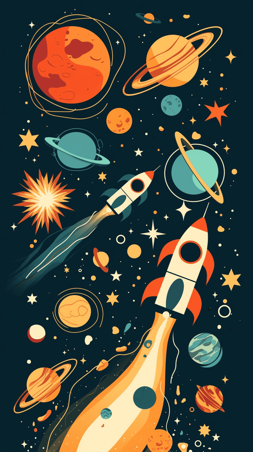 Rocket Dusk original repeating artwork