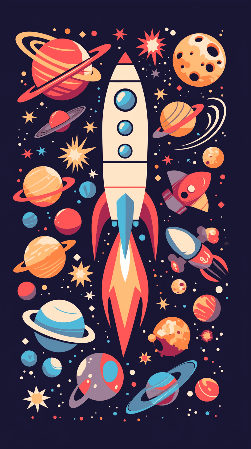 Rocket Burst original repeating artwork