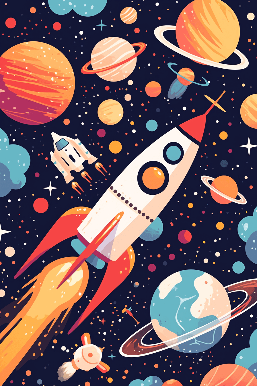 Rocket Spark original repeating artwork
