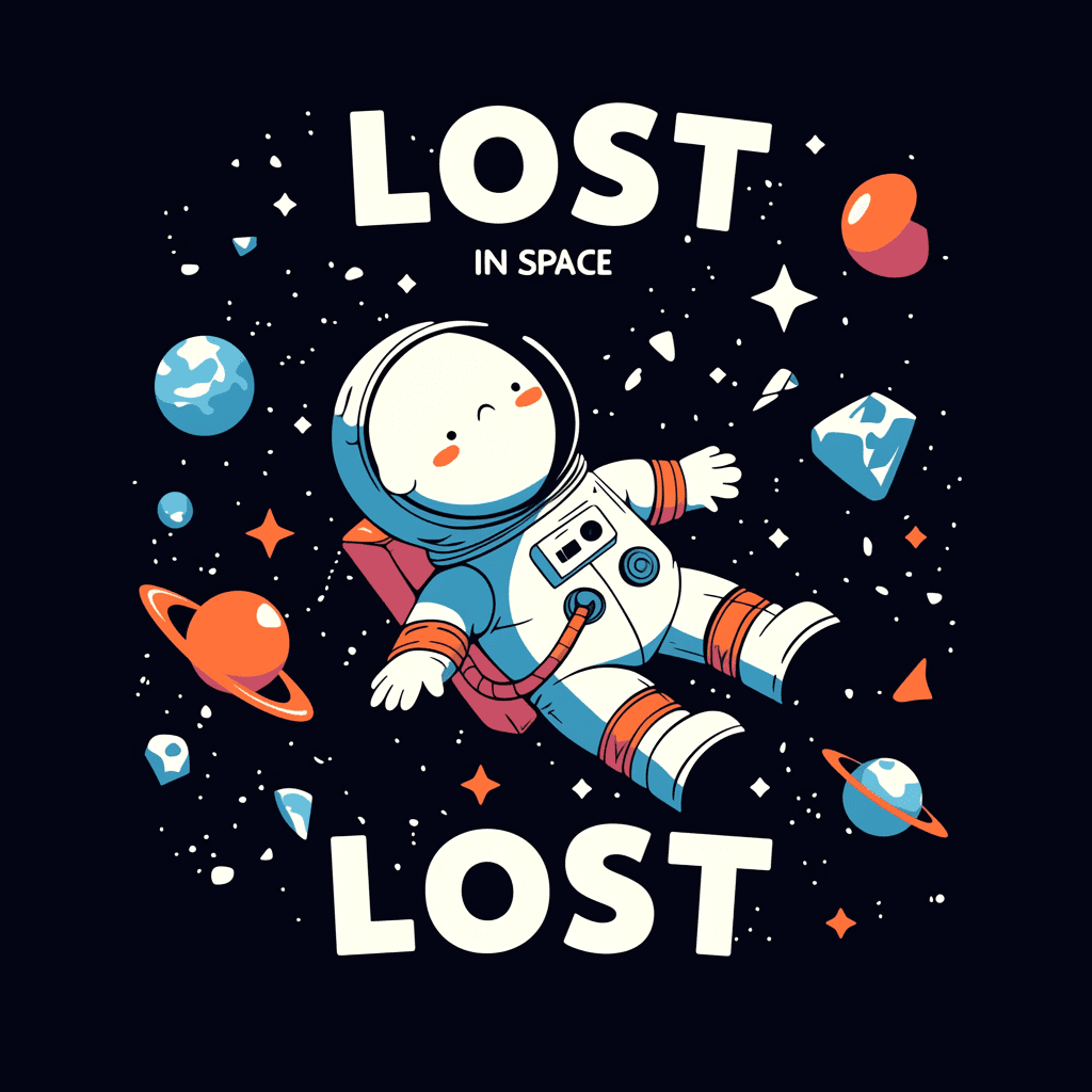 Astronaut Chase original repeating artwork