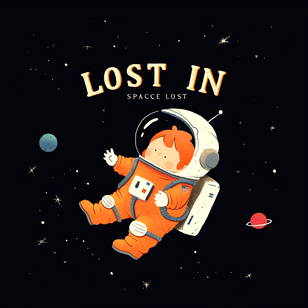 Astronaut Rise original repeating artwork