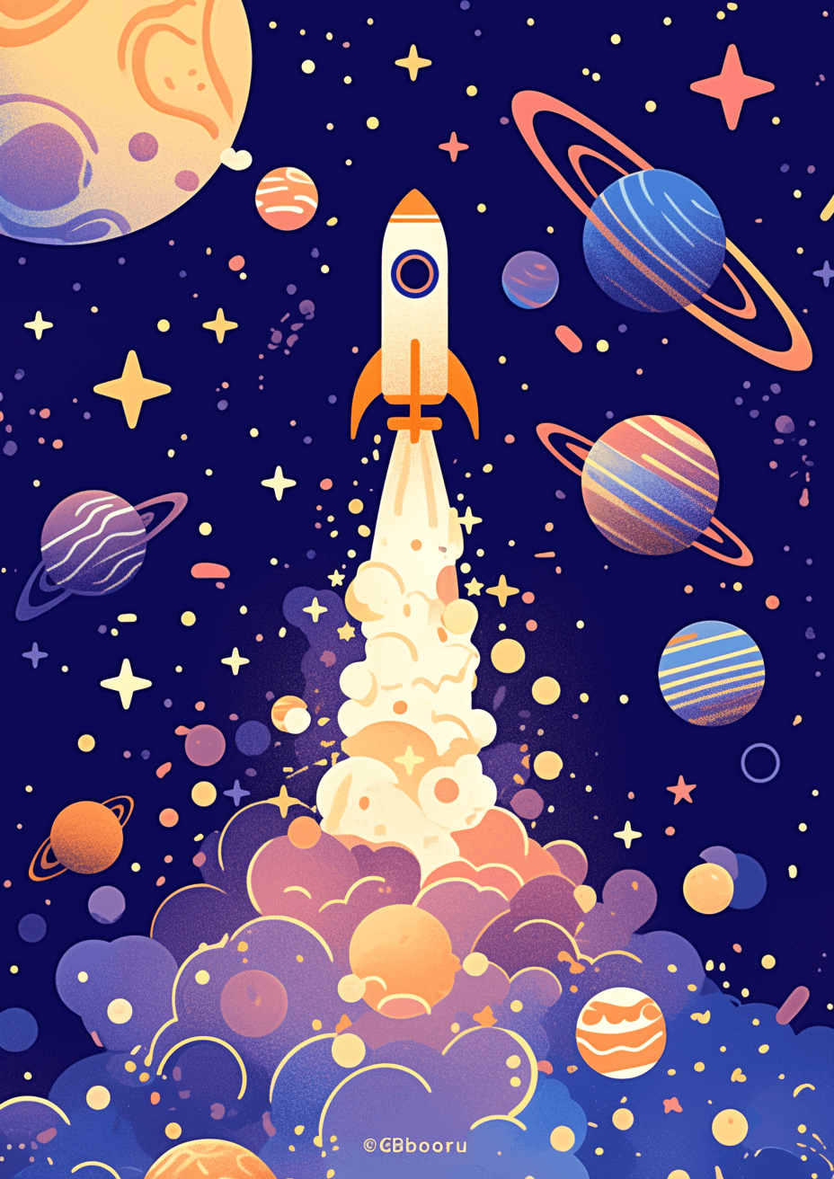 Rocket Ride original repeating artwork