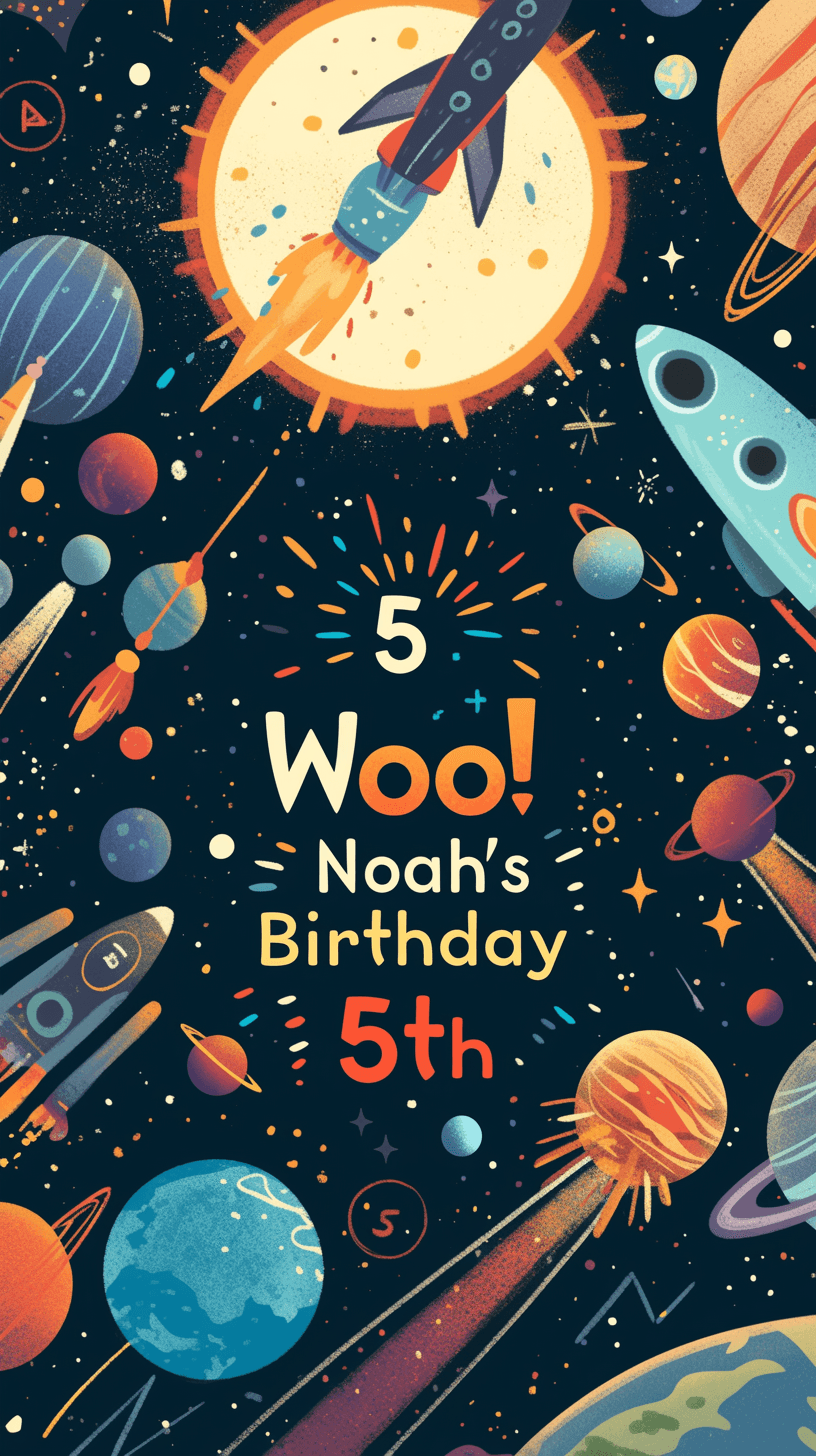 Rocket Party original repeating artwork