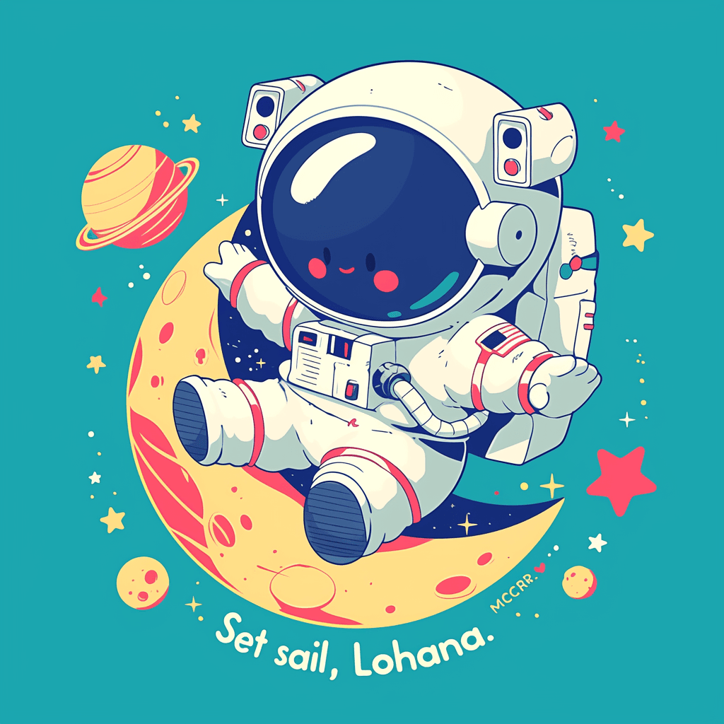 Astronaut Line original repeating artwork