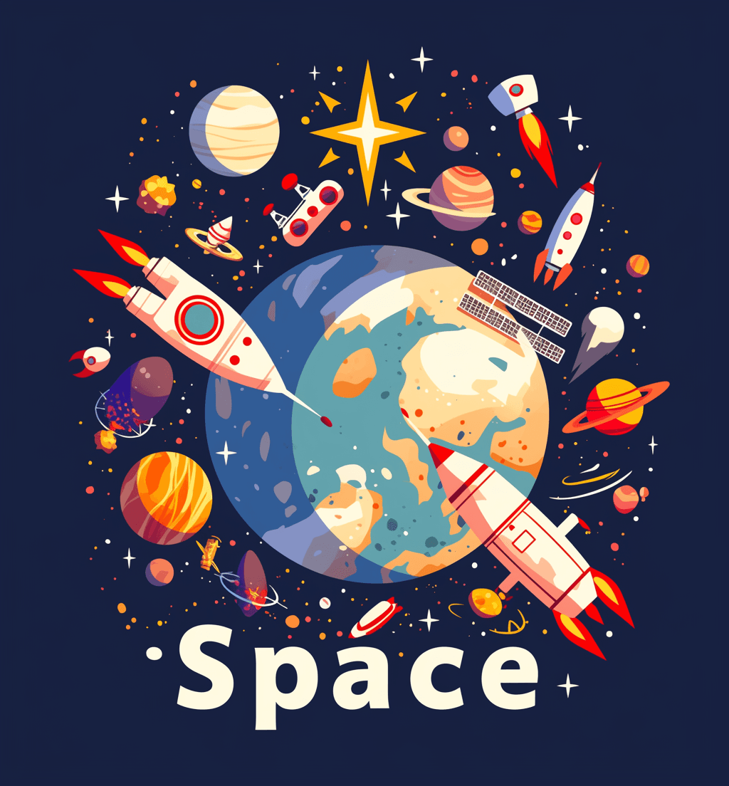 Rocket Buzz original repeating artwork