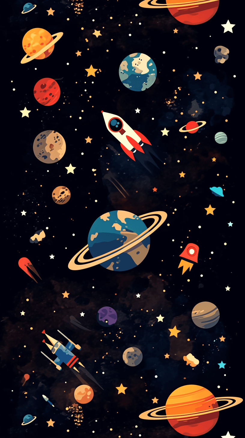 Rocket Roam original repeating artwork