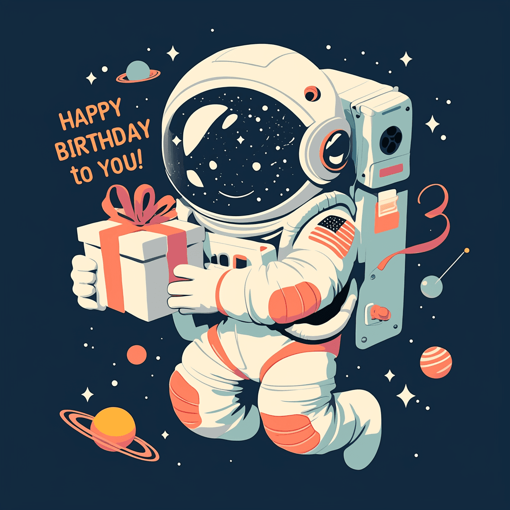 Astronaut Roam original repeating artwork