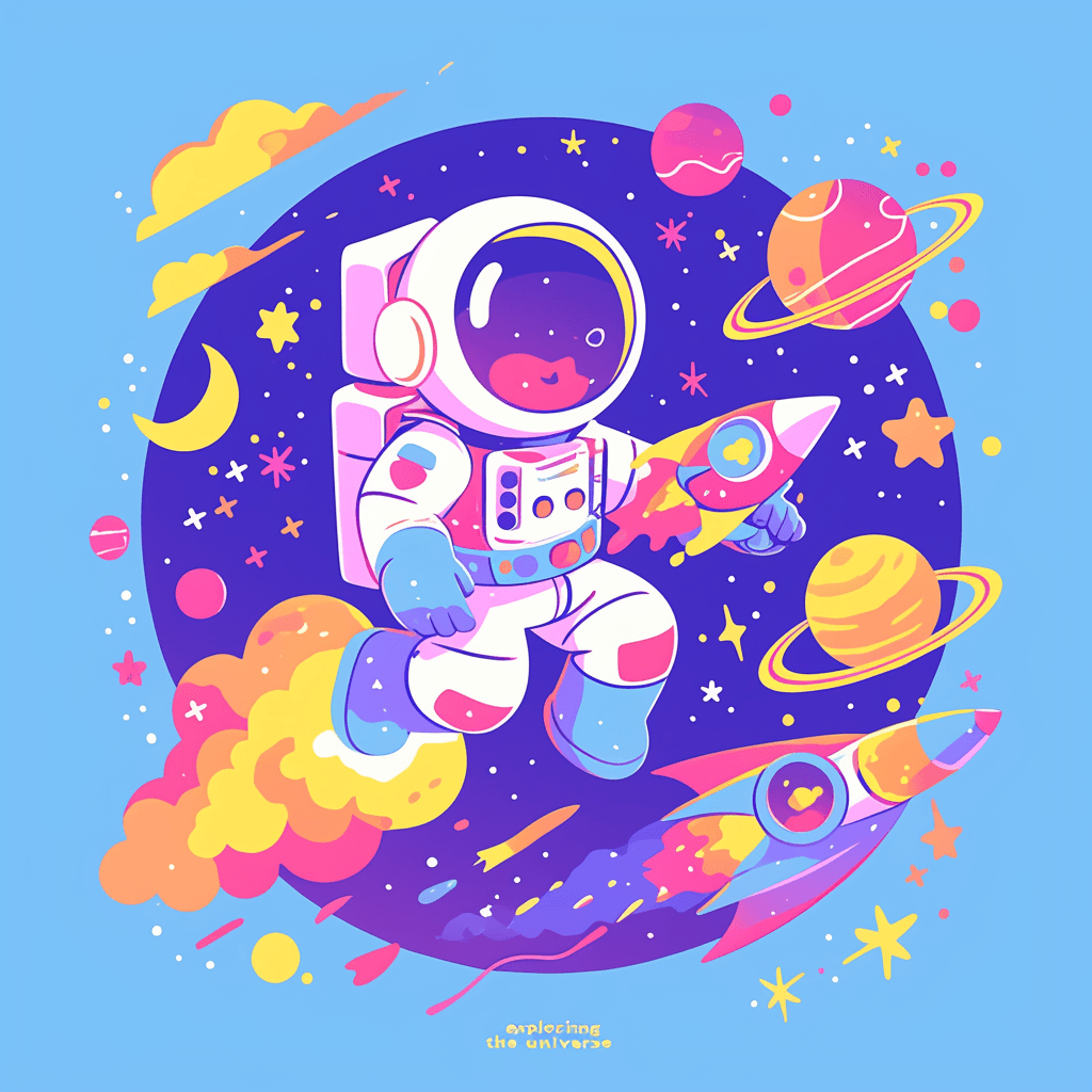 Astronaut Ivory original repeating artwork