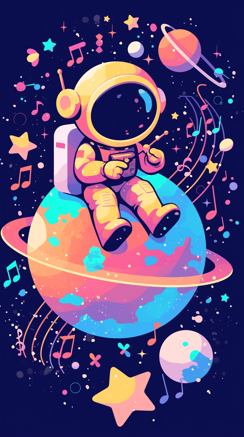 Astronaut Track original repeating artwork