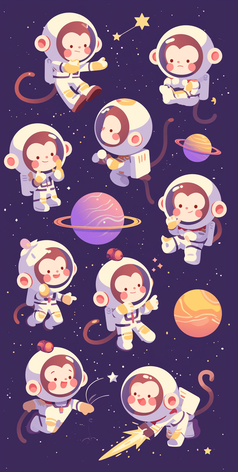 Astronaut Route original repeating artwork