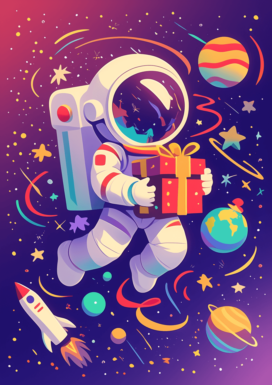Astronaut 073 original repeating artwork