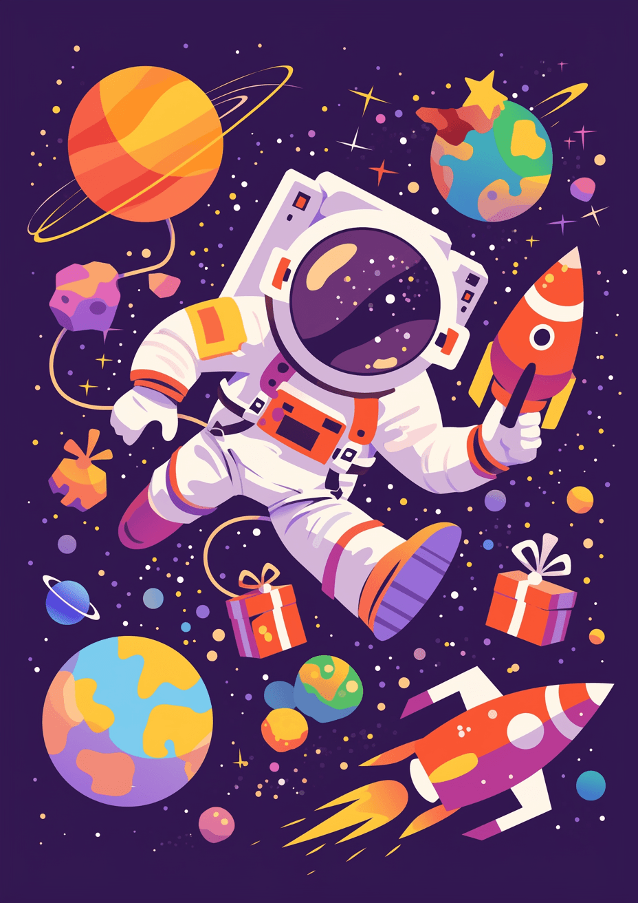 Astronaut 027 original repeating artwork