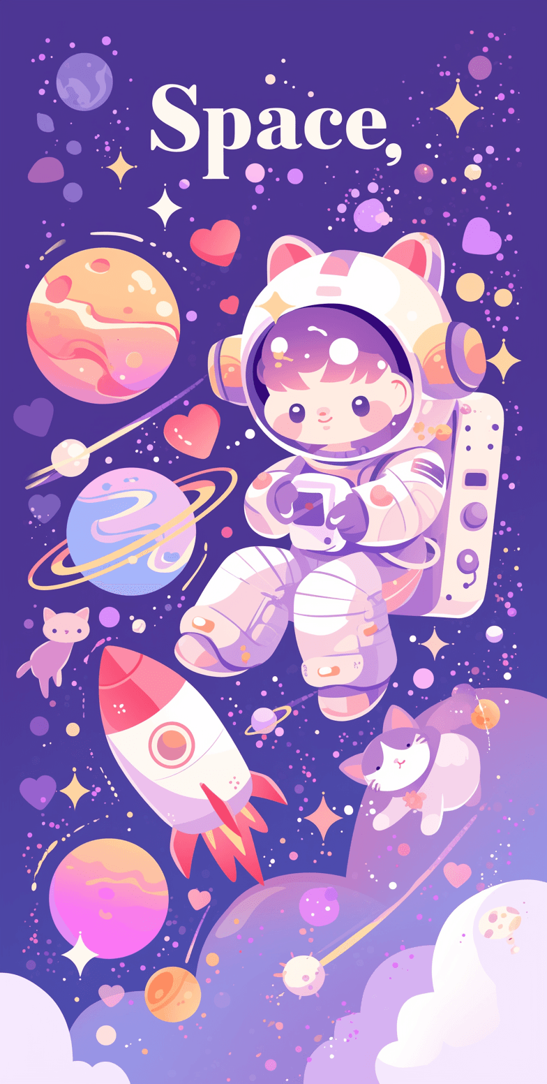 Astronaut Road original repeating artwork