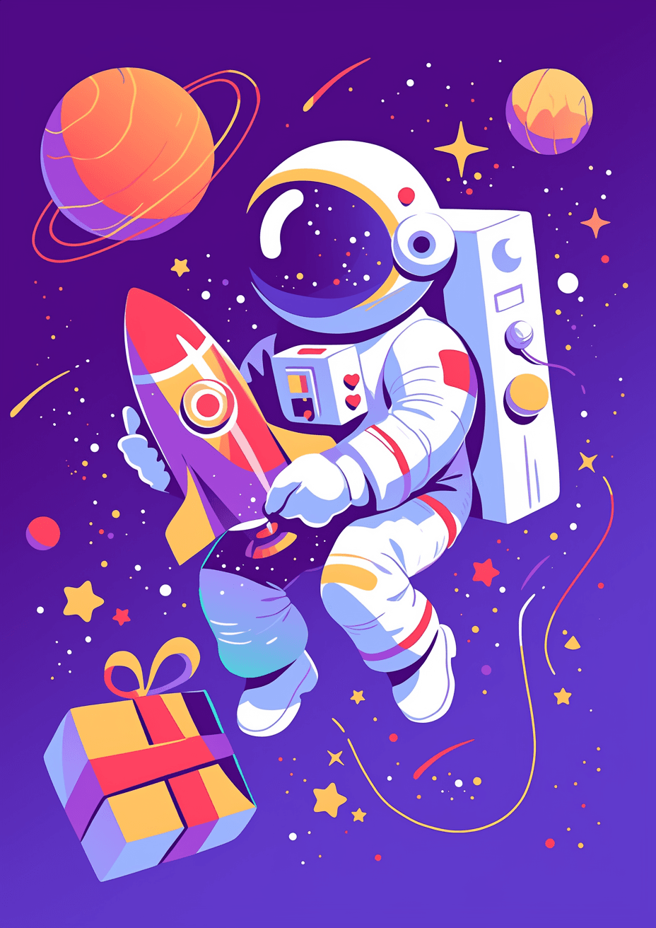 Astronaut 072 original repeating artwork