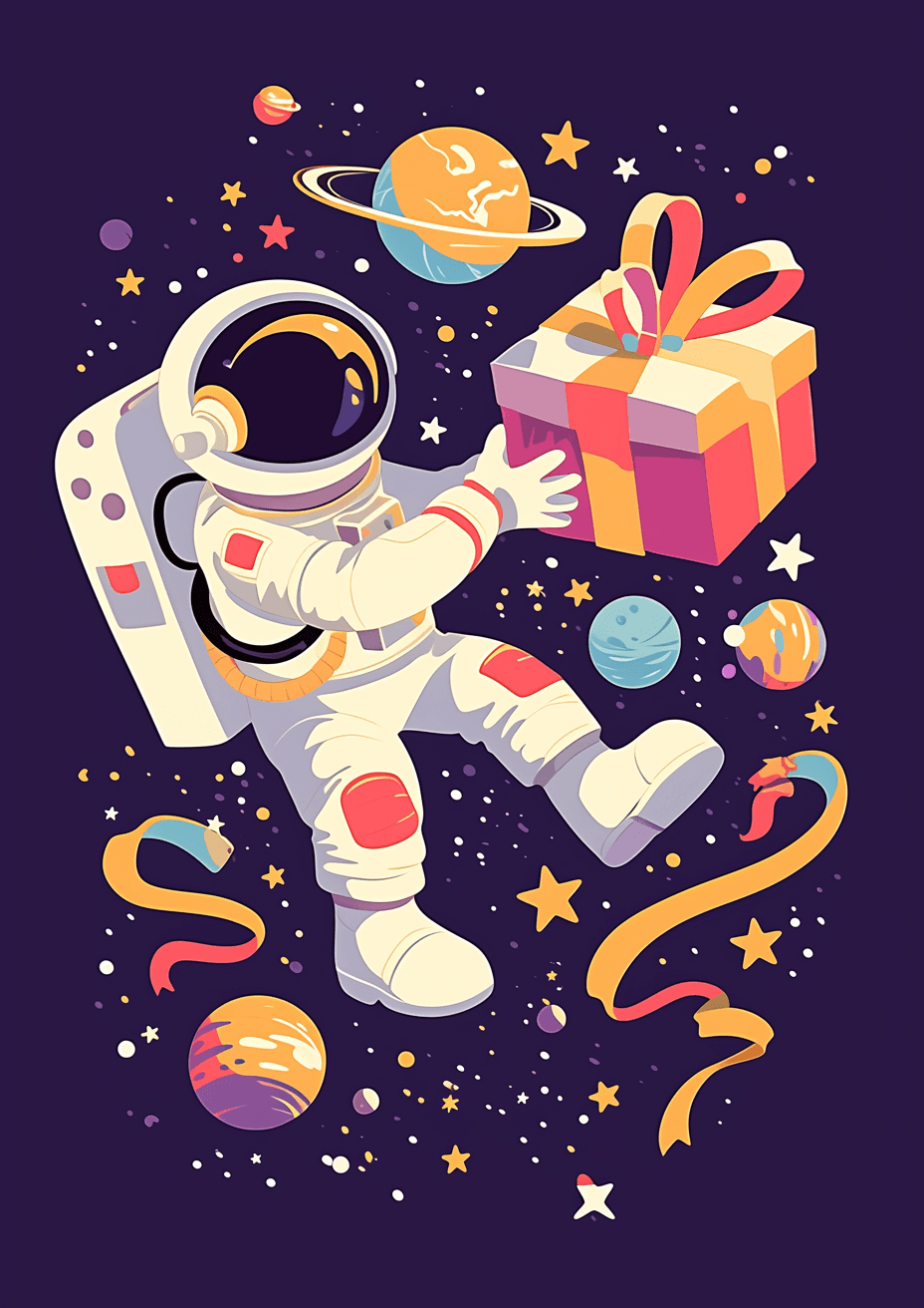 Astronaut Flow original repeating artwork