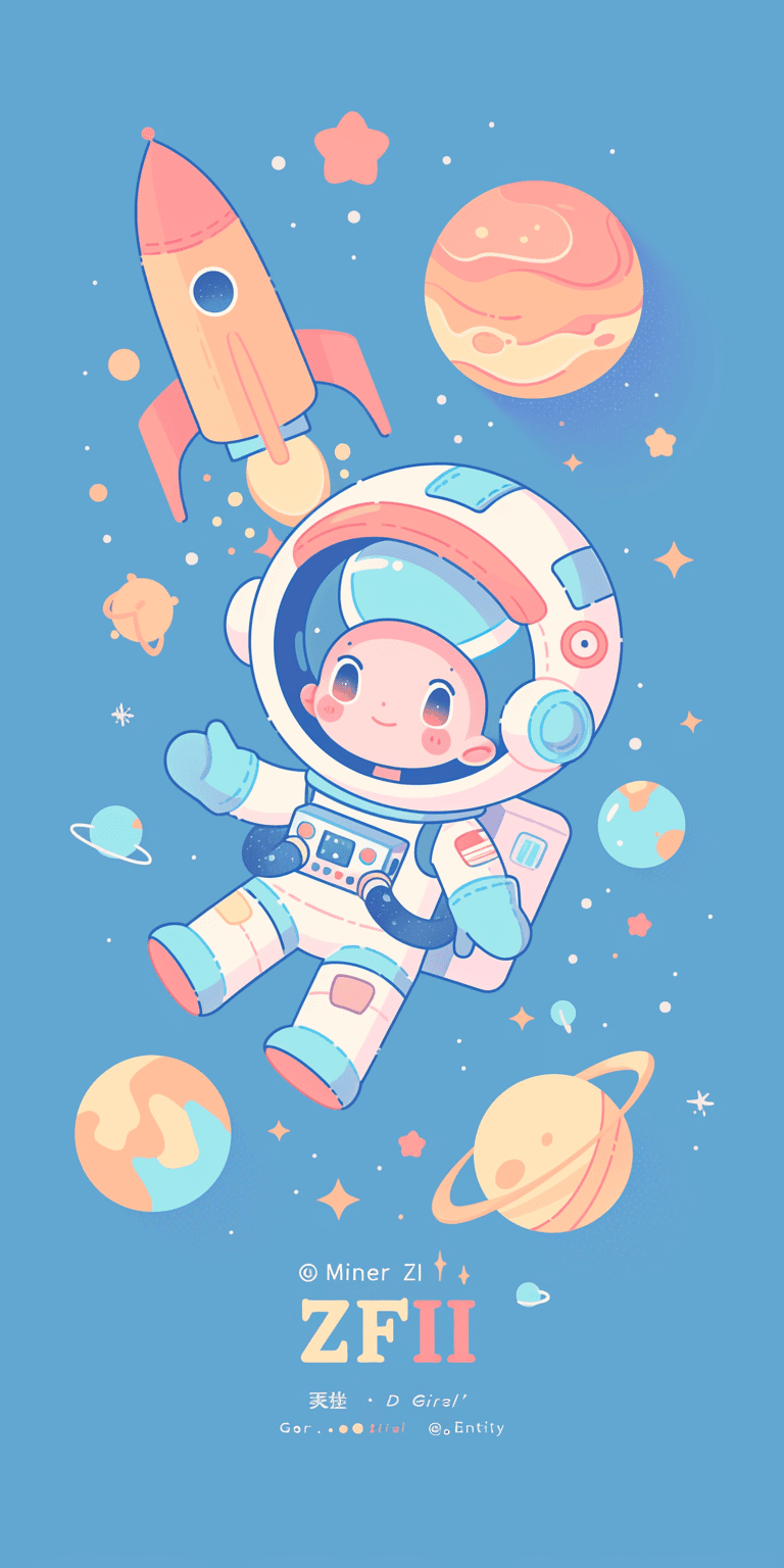 Astronaut Hue original repeating artwork