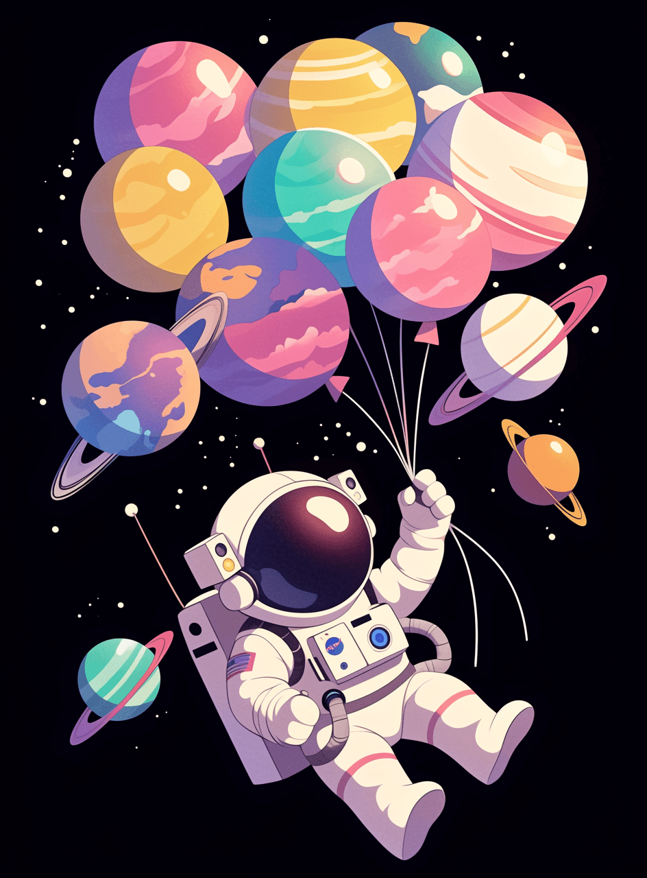 Astronaut 037 original repeating artwork