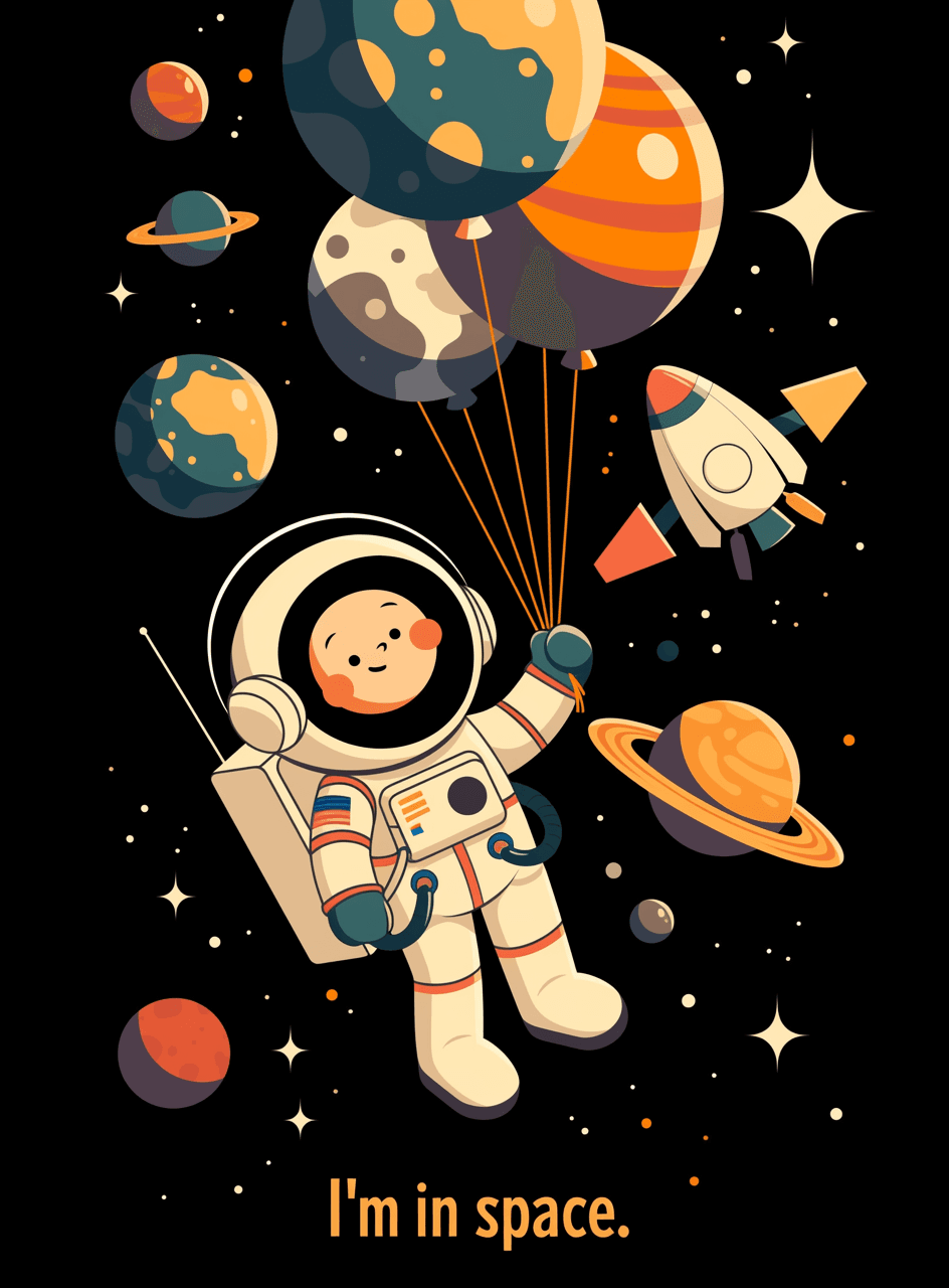 Astronaut Trail original repeating artwork
