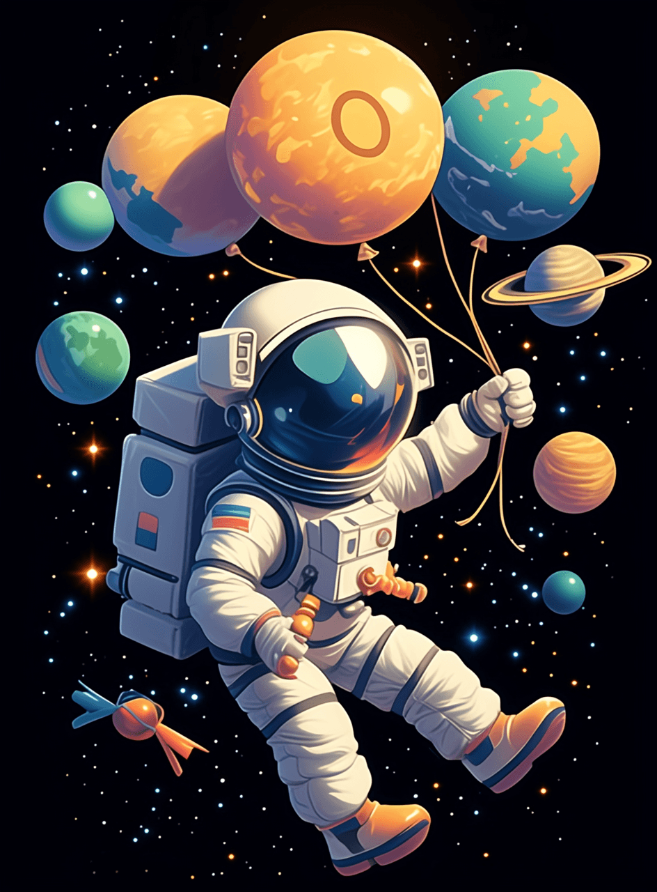 Astronaut Night original repeating artwork