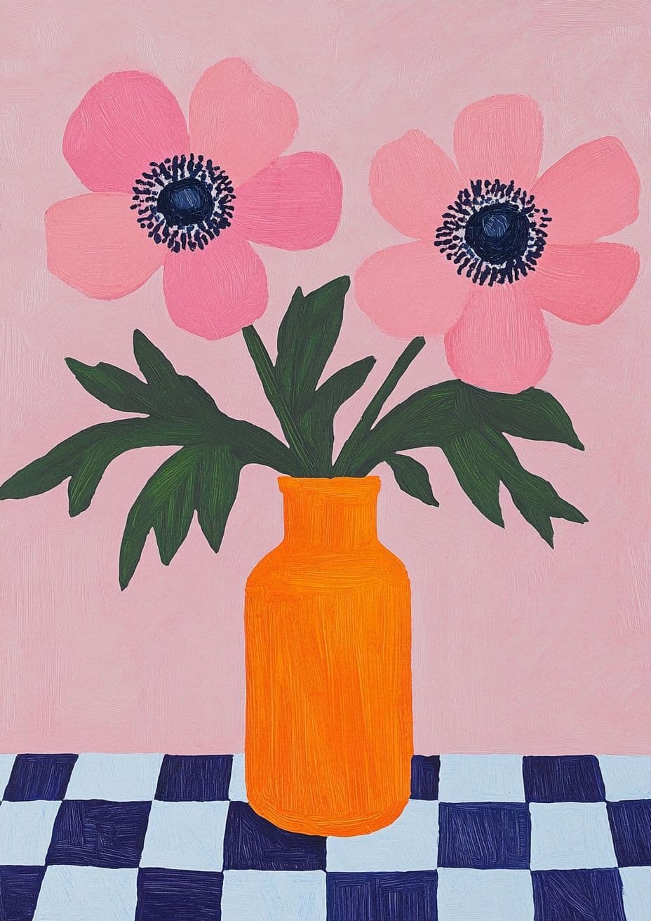 Vase Wander original repeating artwork