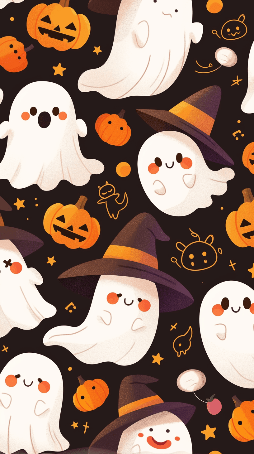 Halloween Ghost 008 original repeating artwork