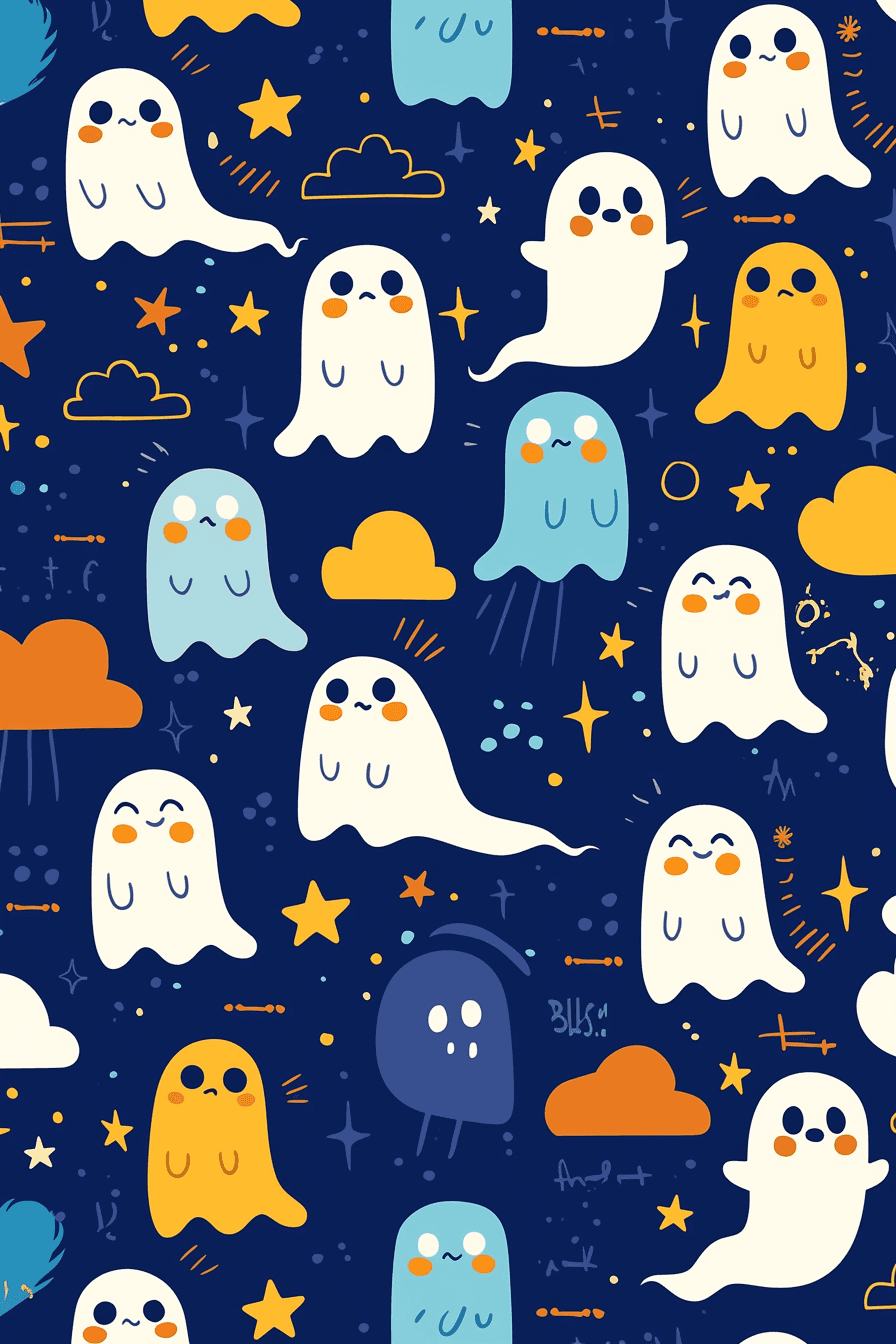 Halloween Ghost 1643 original repeating artwork