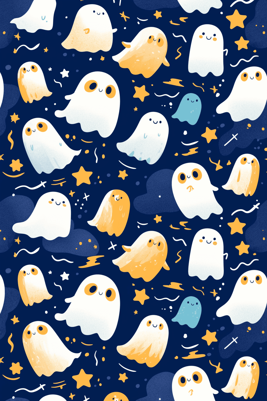 Halloween Ghost 040 original repeating artwork