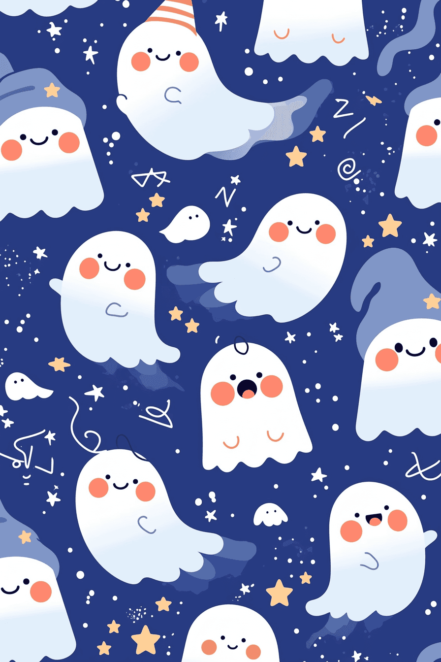 Halloween Ghost Run original repeating artwork