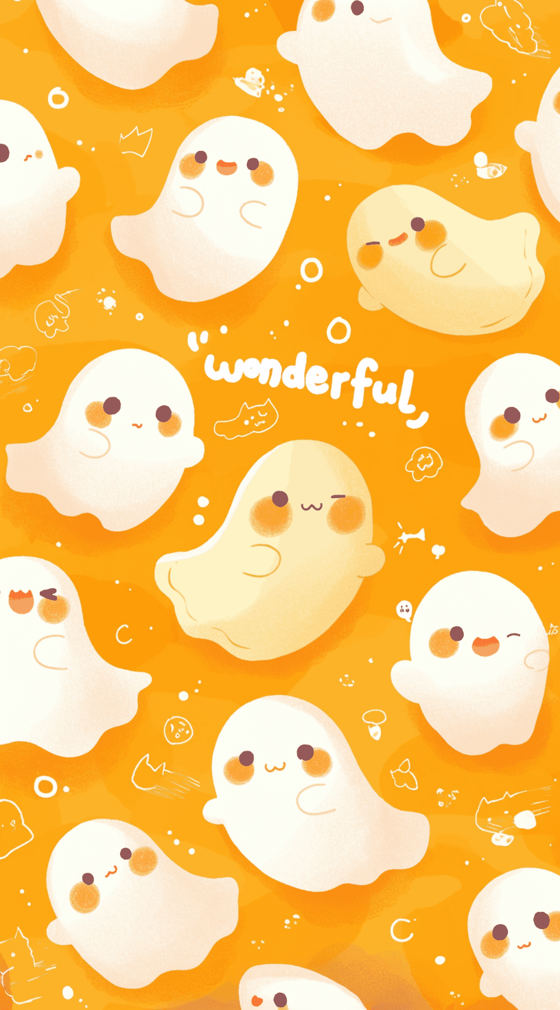 Halloween Ghost Moonlit original repeating artwork