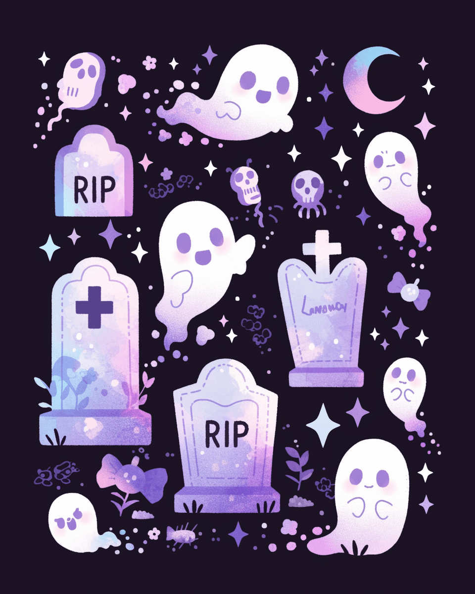 Halloween Ghost 018 original repeating artwork