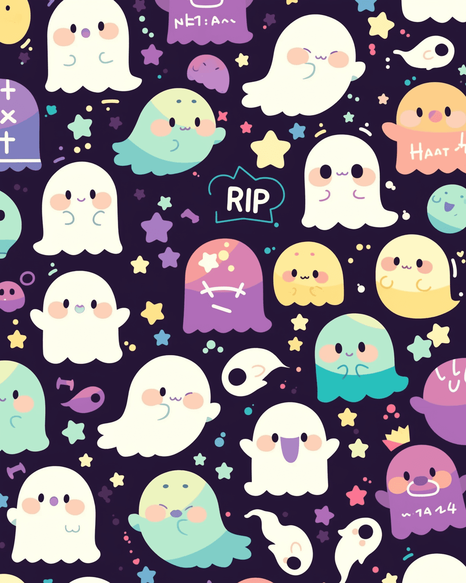 Halloween Ghost 037 original repeating artwork