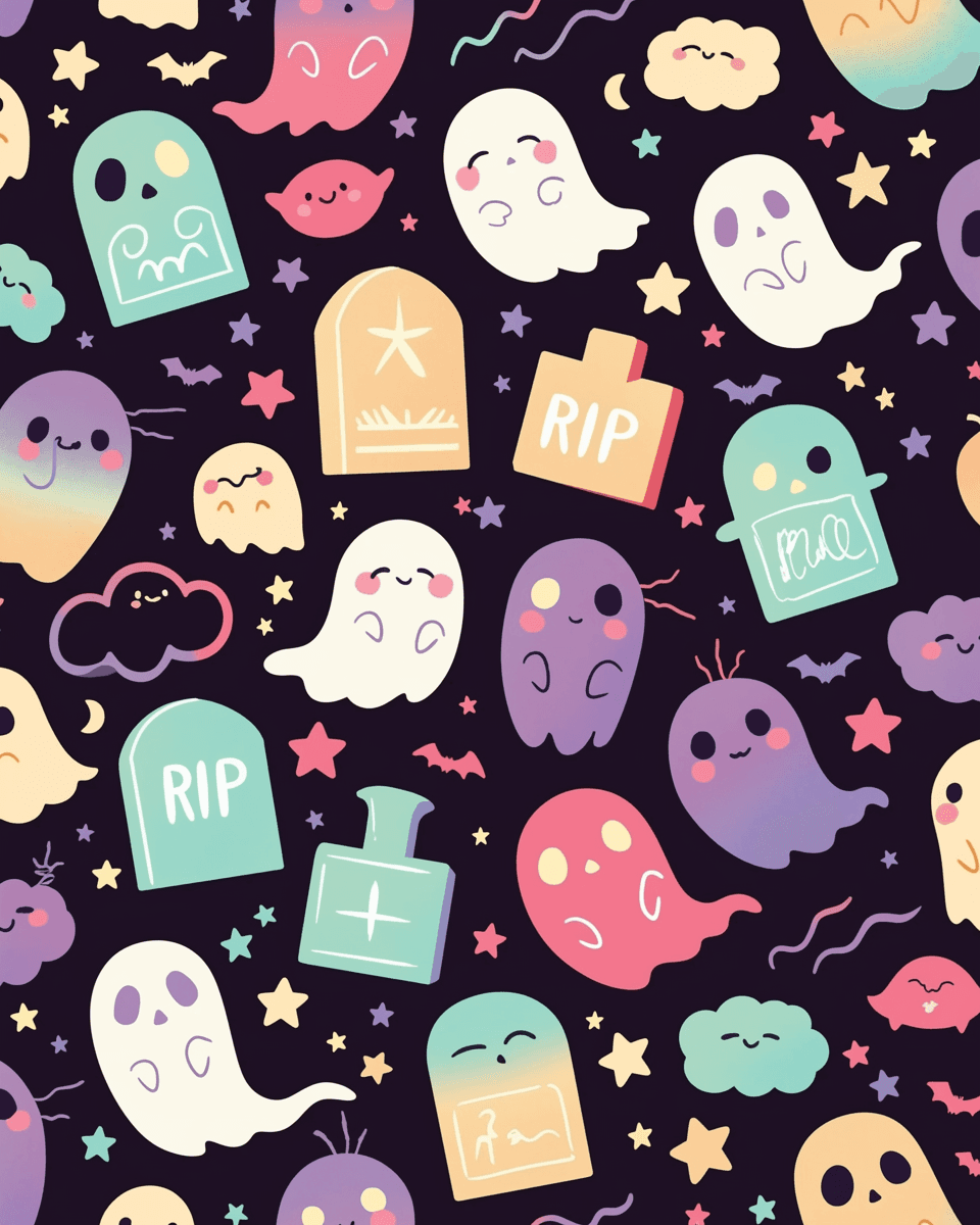 Halloween Ghost 703 original repeating artwork
