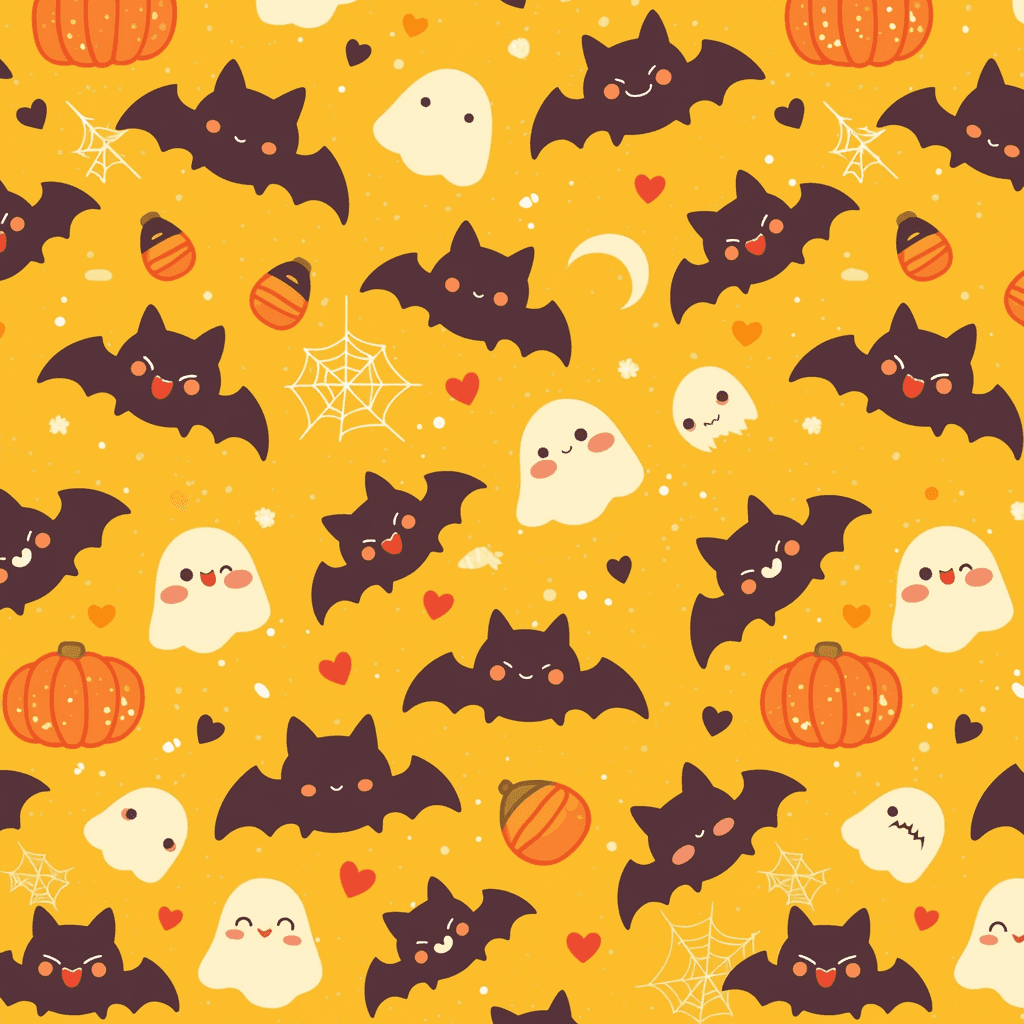 Halloween Bat Amber original repeating artwork