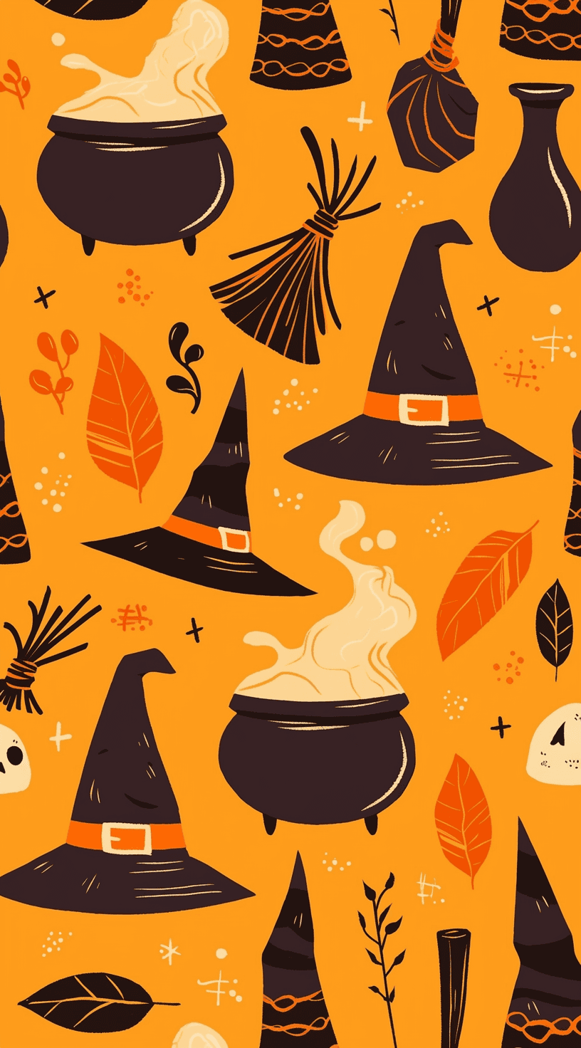 Halloween Hat Flip original repeating artwork