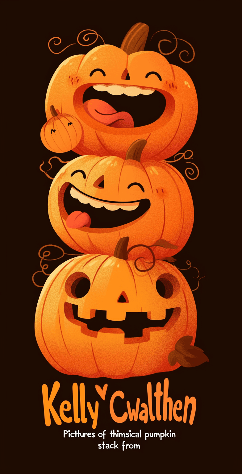 Halloween Pumpkin Chase original repeating artwork