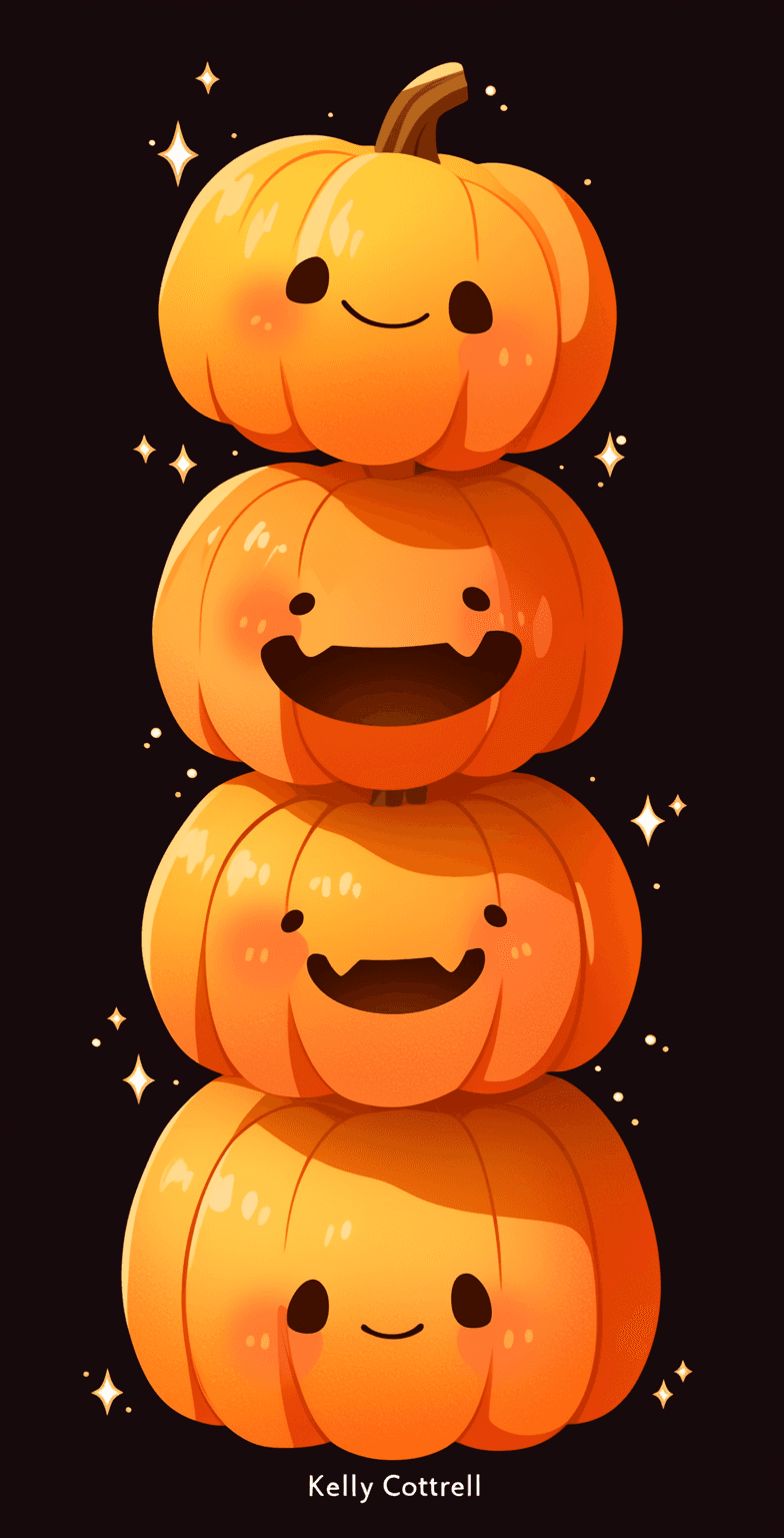 Halloween Pumpkin Evening original repeating artwork