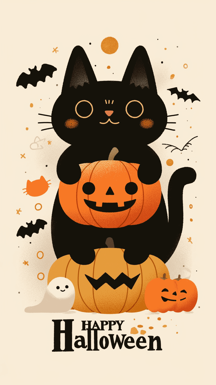 Halloween Cat Neon original repeating artwork