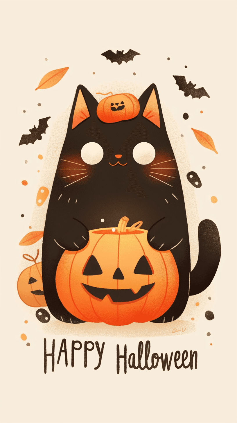 Halloween Cat Sprint original repeating artwork