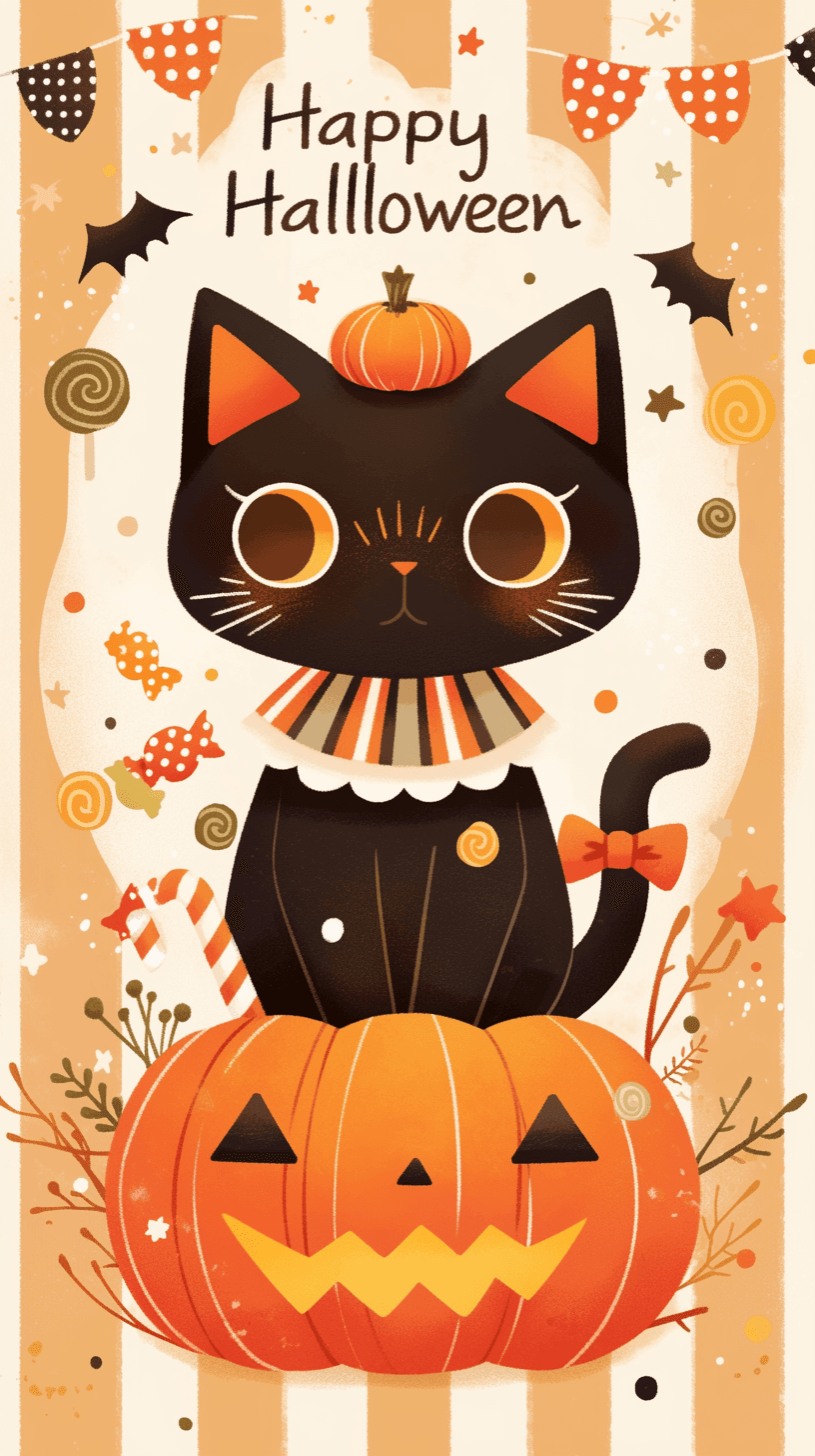 Halloween Cat Mono original repeating artwork