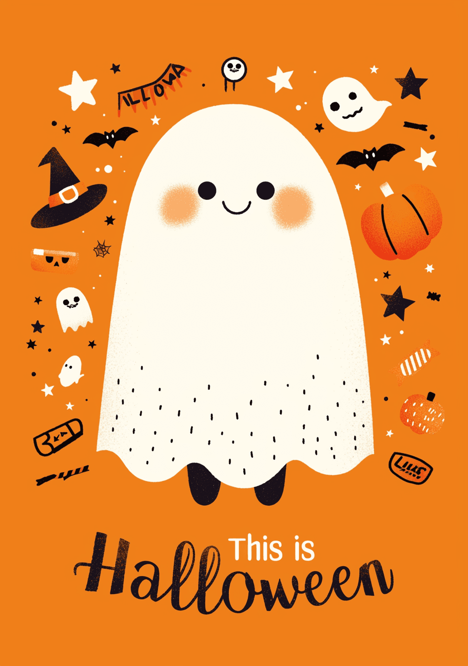 Halloween Ghost 1138 original repeating artwork