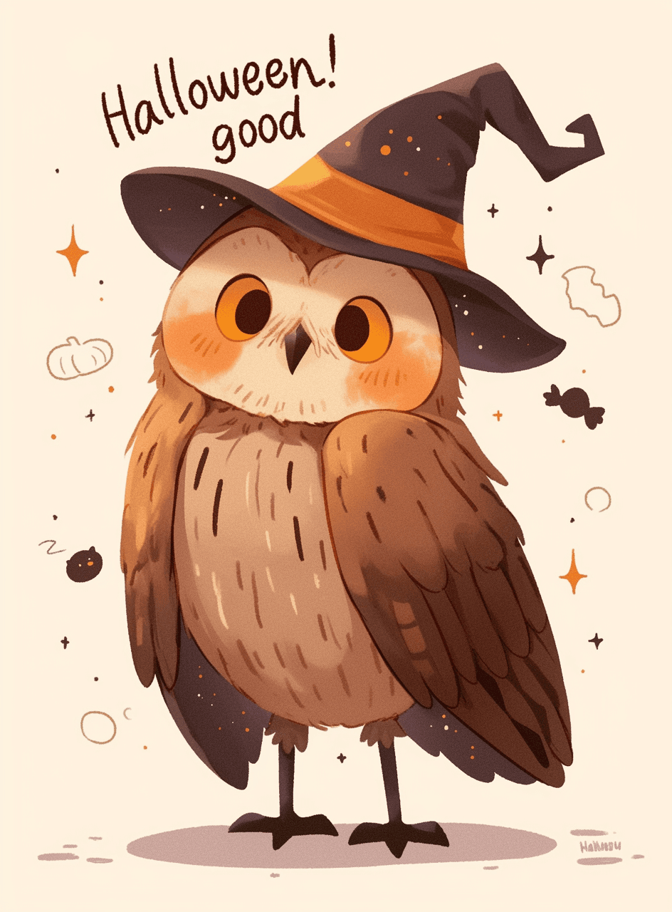 Halloween Owl Flip original repeating artwork