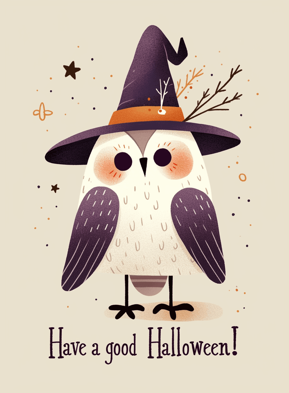 Halloween Owl Dash original repeating artwork