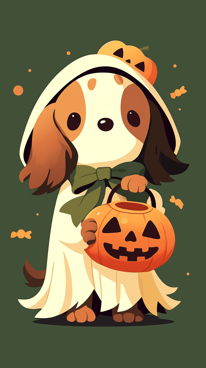 Halloween Dog Pals original repeating artwork