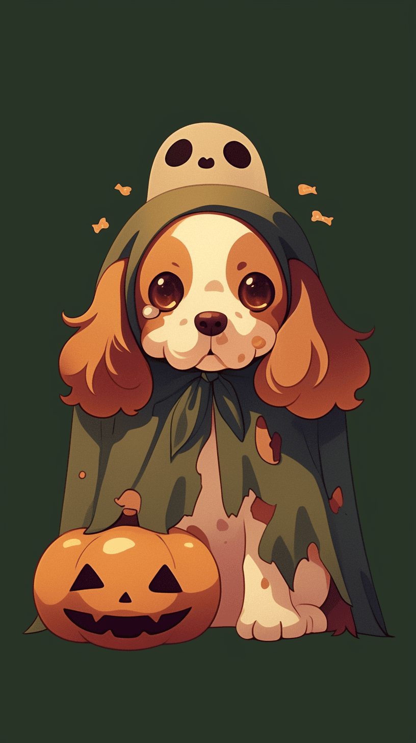Halloween Dog Gang original repeating artwork