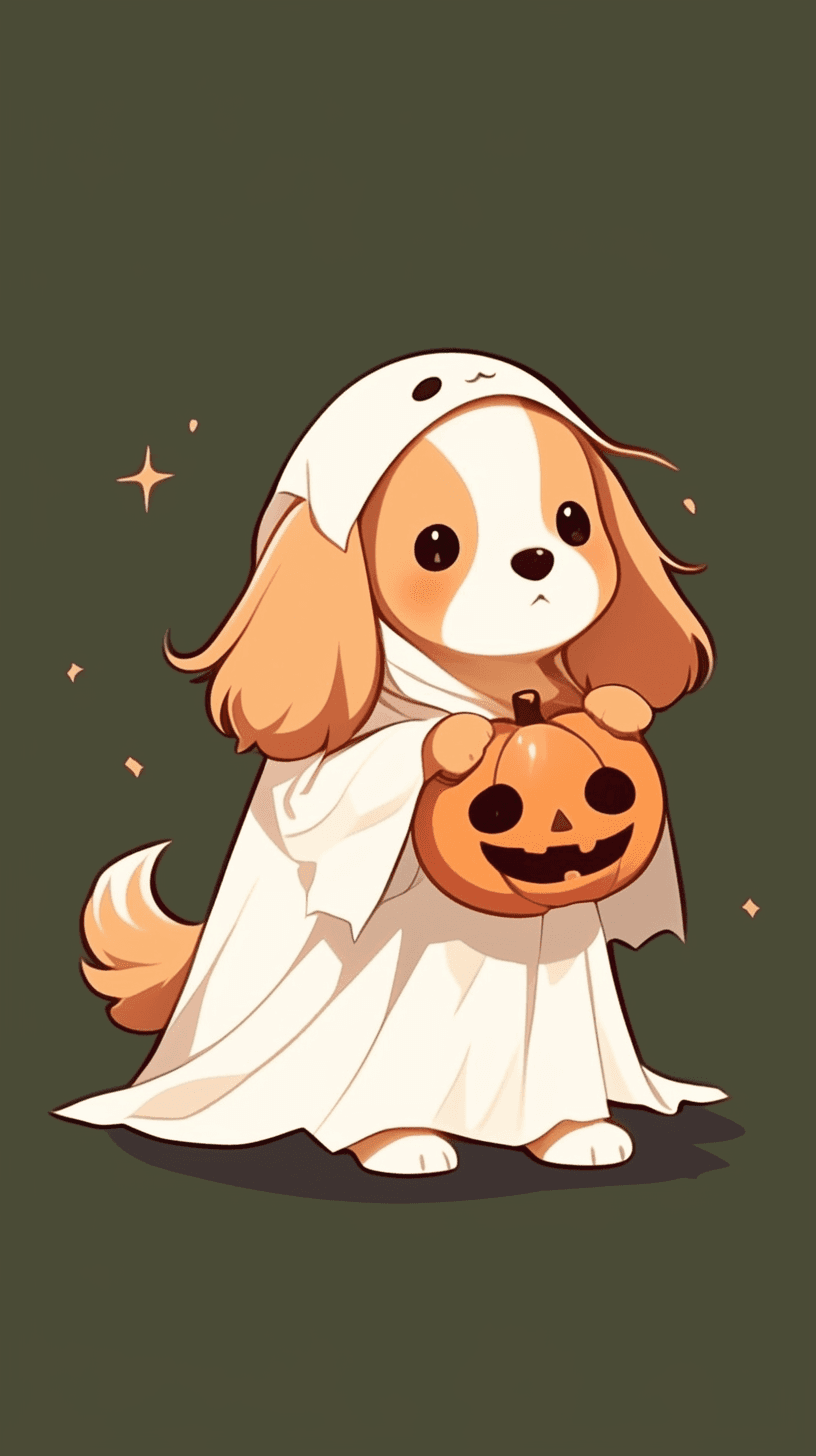 Halloween Dog Crew original repeating artwork