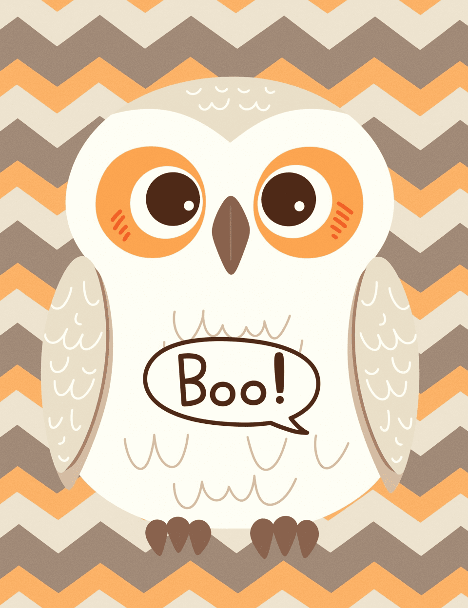 Halloween Owl Fair original repeating artwork