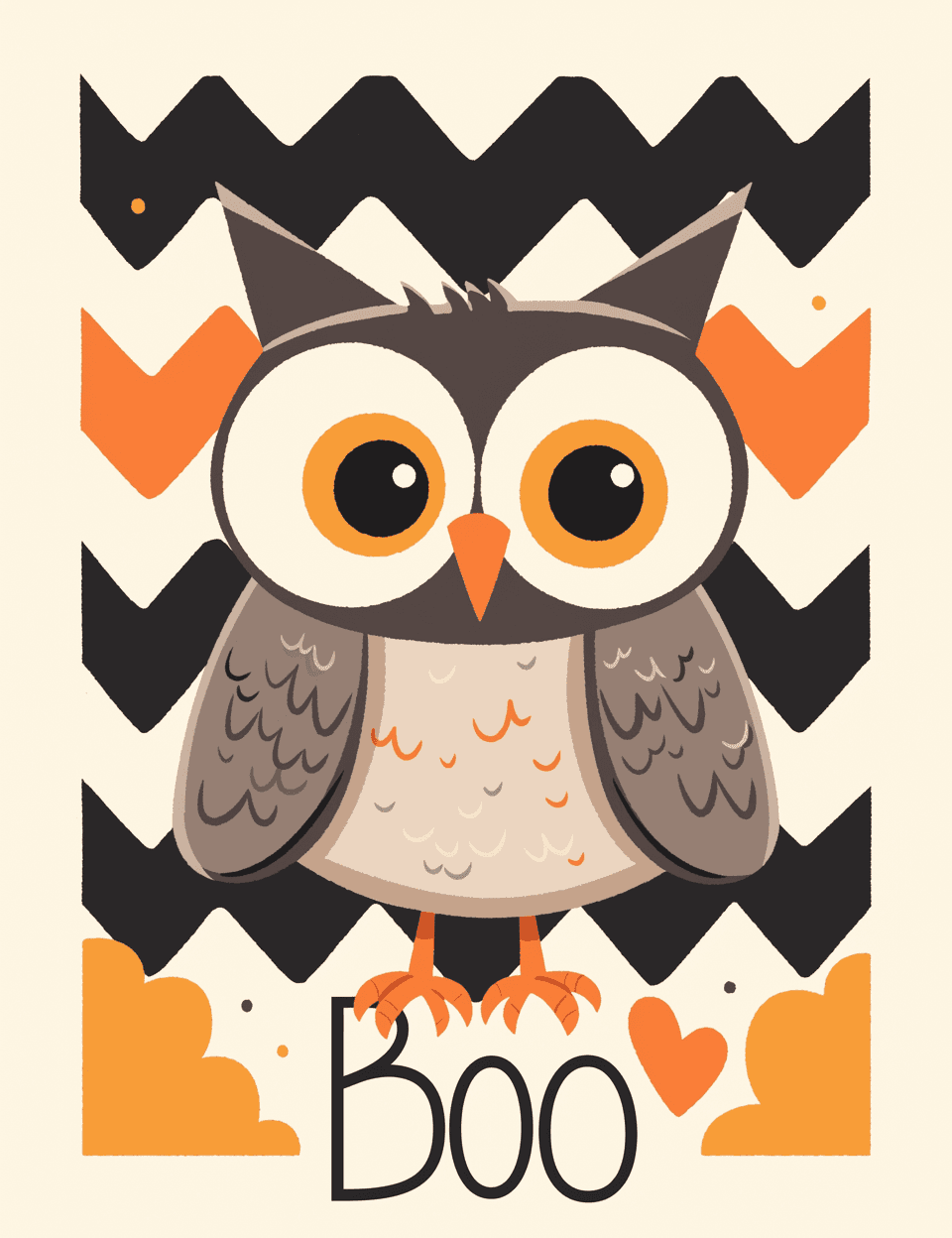 Halloween Owl Crew original repeating artwork