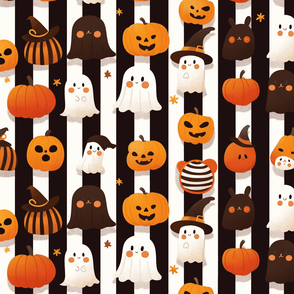 Halloween Ghost Chase original repeating artwork