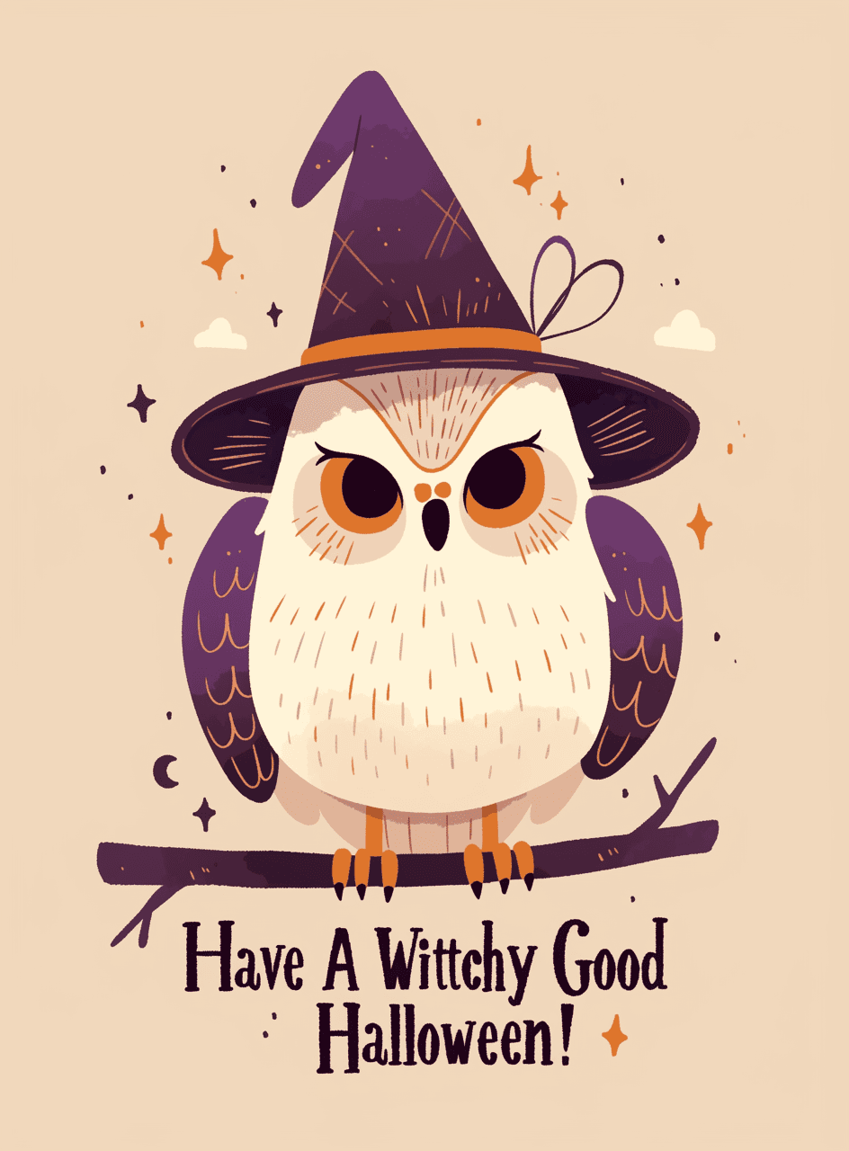 Halloween Owl Pop original repeating artwork